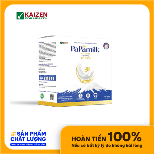 Sữa dành cho mẹ bầu, người tiểu đường PaPamilk Diasure chứa Tổ Yến - Hộp 7 gói (gói 32gr)